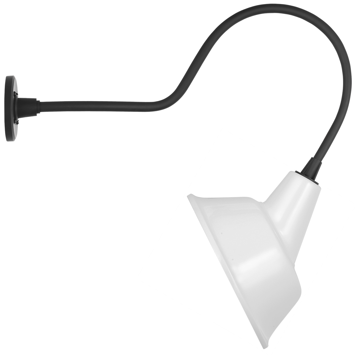 Academy 26" Angled Flynn Barn Light | Matte Black | 12.5 | 12.5" White Tilted Bowers Shade