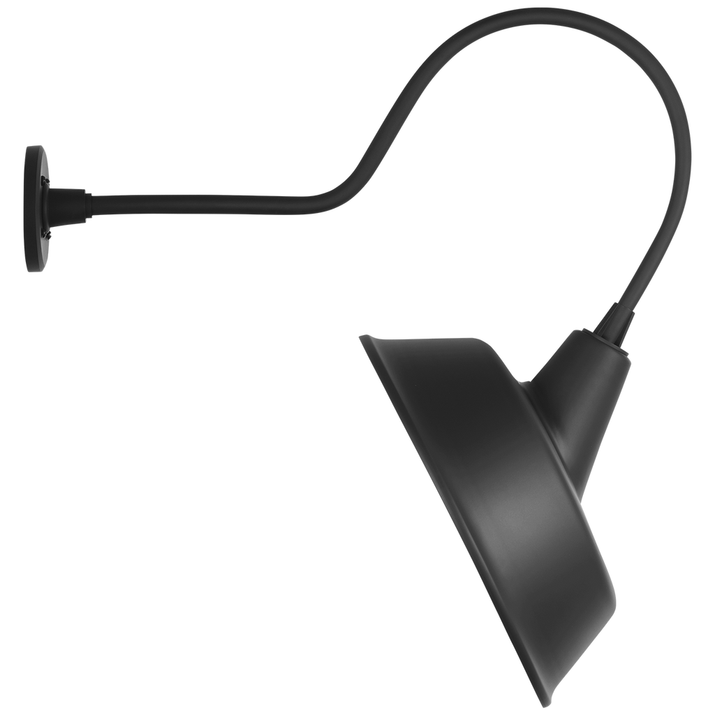 Academy 26" Angled Flynn Barn Light | Matte Black | 16 | 16" Matte Black Tilted Bowers Shade