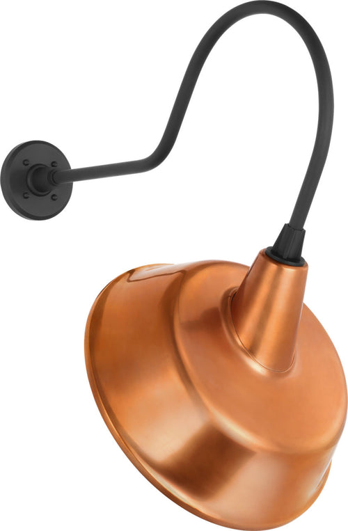 Academy 26" Angled Flynn Barn Light | Matte Black | 16 | 16" Soft Copper Tilted Bowers Shade
