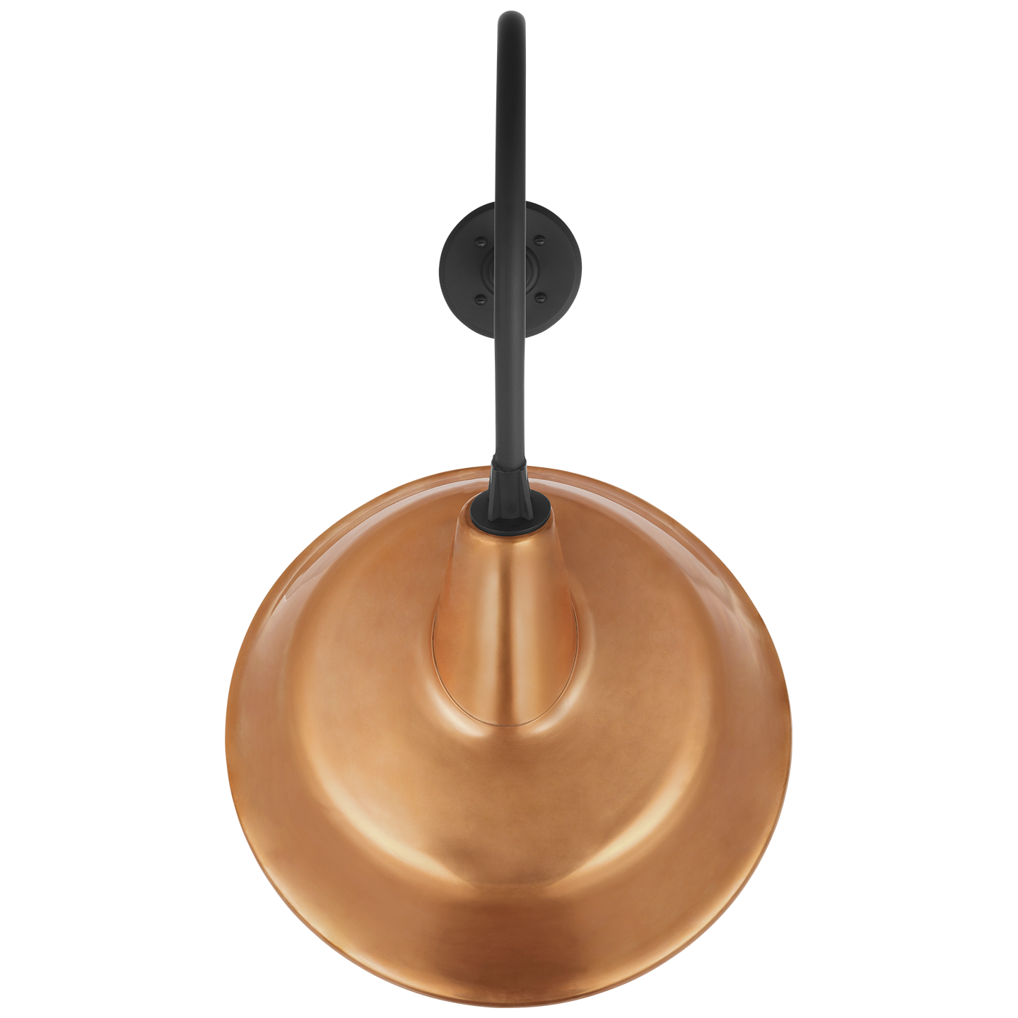 Academy 26" Angled Flynn Barn Light | Matte Black | 16 | 16" Soft Copper Tilted Bowers Shade
