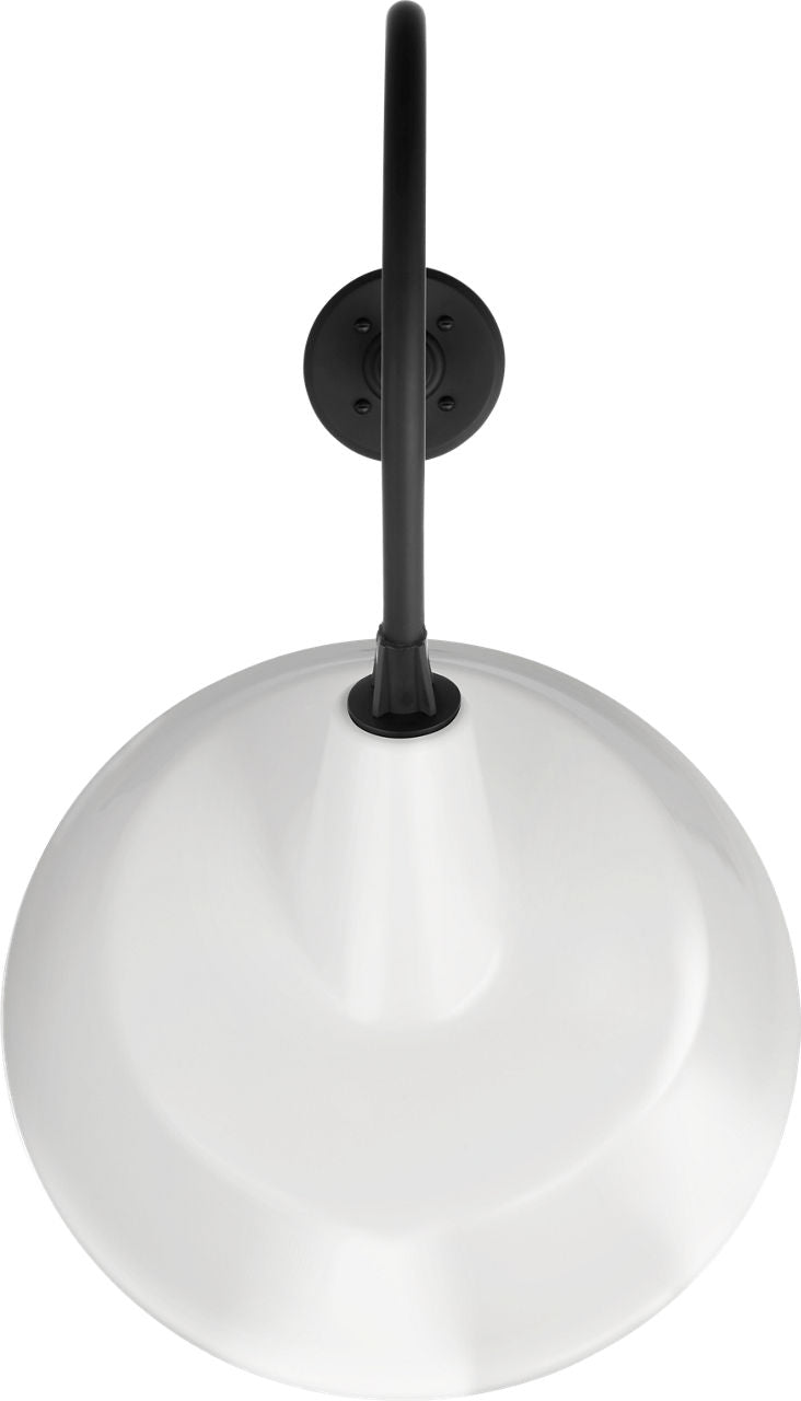 Academy 26" Angled Flynn Barn Light | Matte Black | 16 | 16" White Tilted Bowers Shade