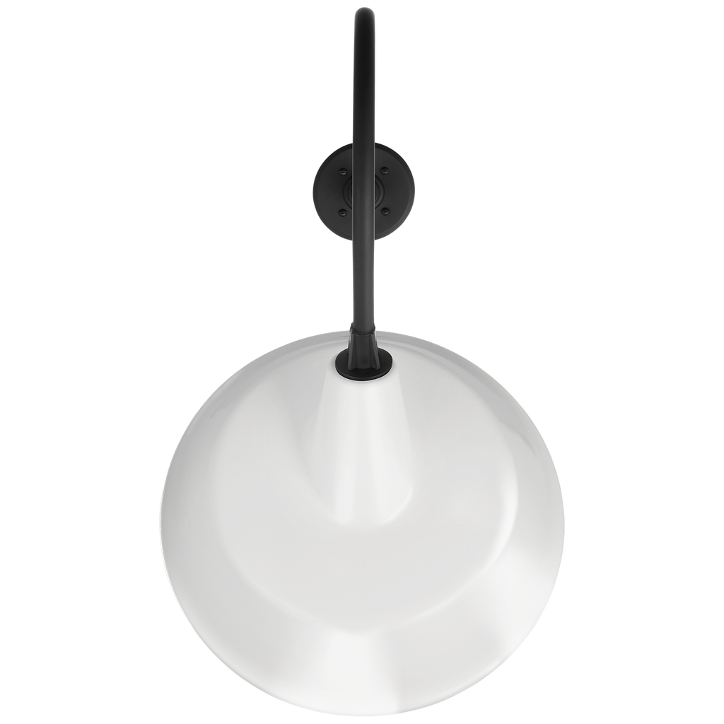 Academy 26" Angled Flynn Barn Light | Matte Black | 16 | 16" White Tilted Bowers Shade