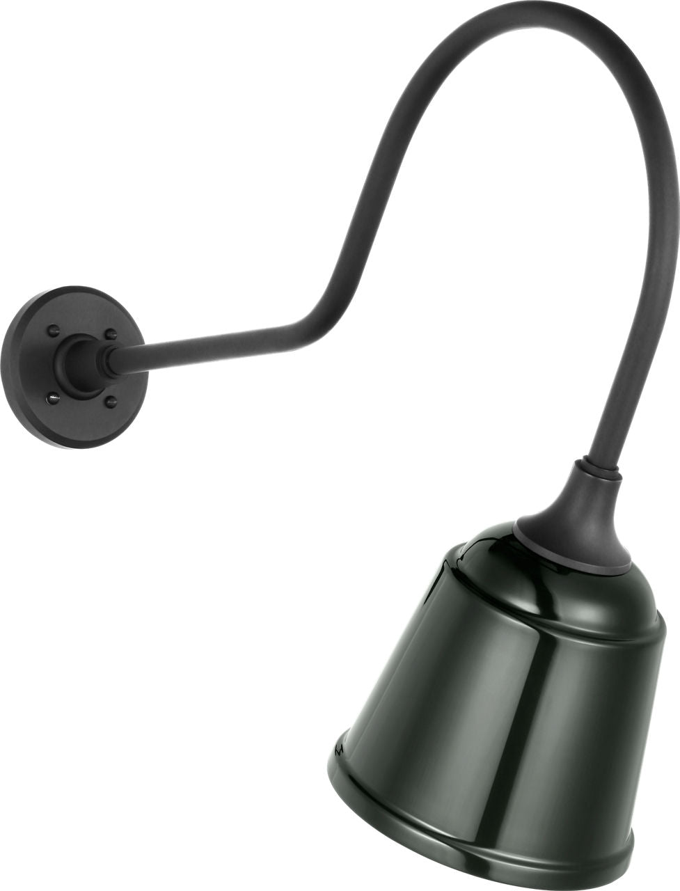 Academy 26" Angled Flynn Barn Light | Matte Black | 8 | 8" Green Rockhouse Shade