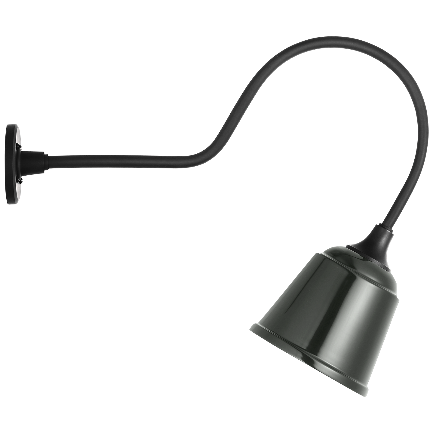 Academy 26" Angled Flynn Barn Light | Matte Black | 8 | 8" Green Rockhouse Shade