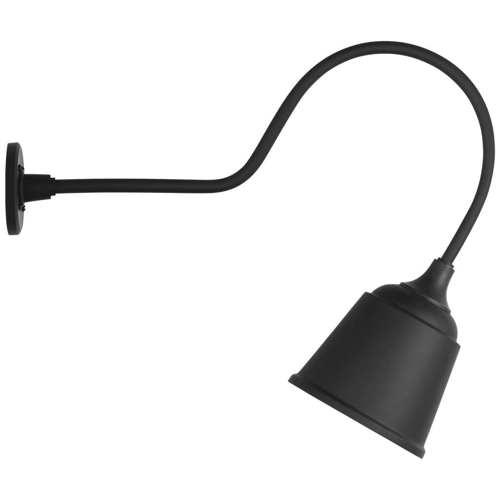 Academy 26" Angled Flynn Barn Light | Matte Black | 8 | 8" Matte Black Rockhouse Shade