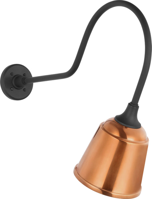 Academy 26" Angled Flynn Barn Light | Matte Black | 8 | 8" Soft Copper Rockhouse Shade