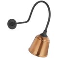 Academy 26" Angled Flynn Barn Light | Matte Black | 8 | 8" Soft Copper Rockhouse Shade