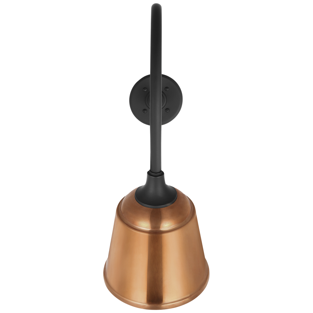 Academy 26" Angled Flynn Barn Light | Matte Black | 8 | 8" Soft Copper Rockhouse Shade