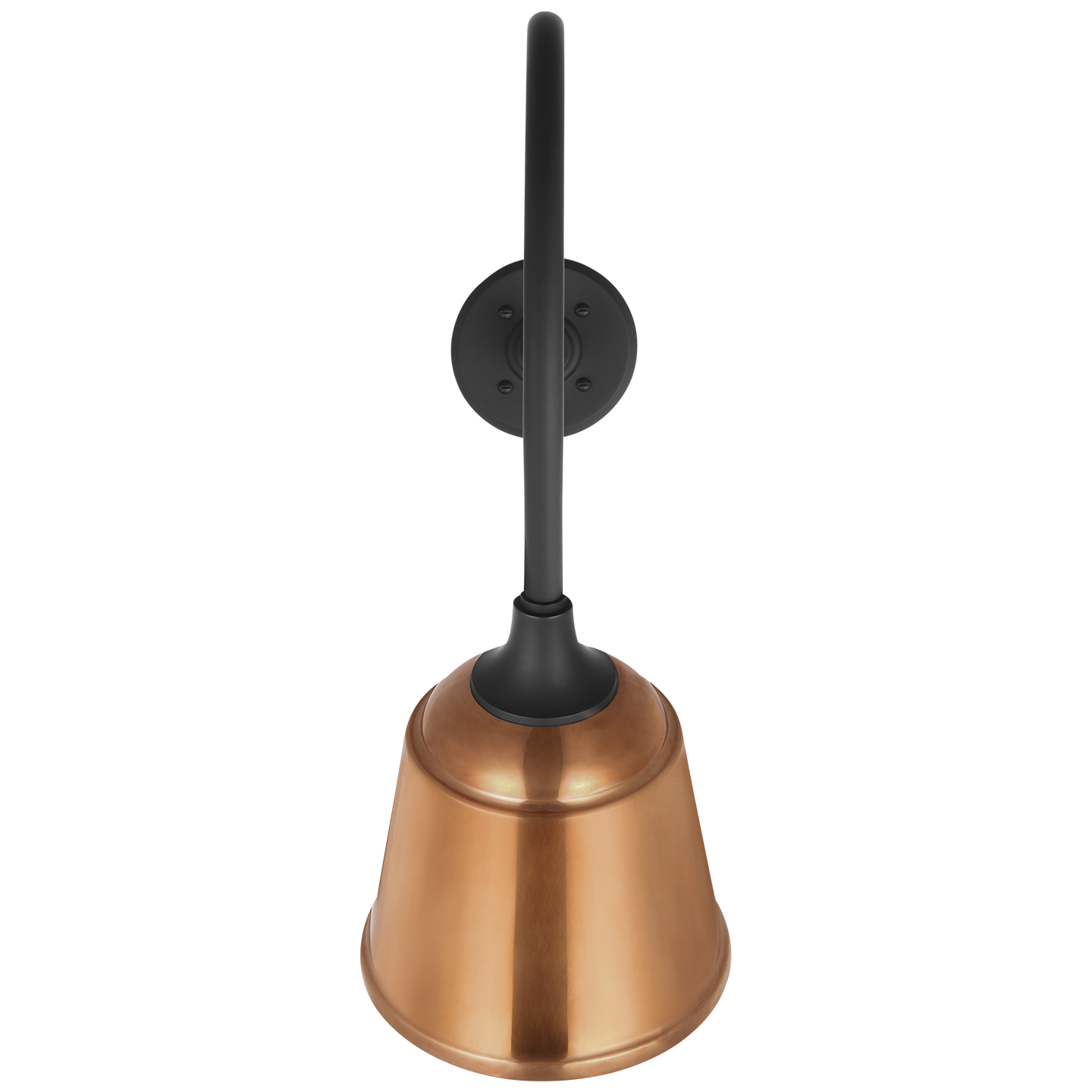 Academy 26" Angled Flynn Barn Light | Matte Black | 8 | 8" Soft Copper Rockhouse Shade