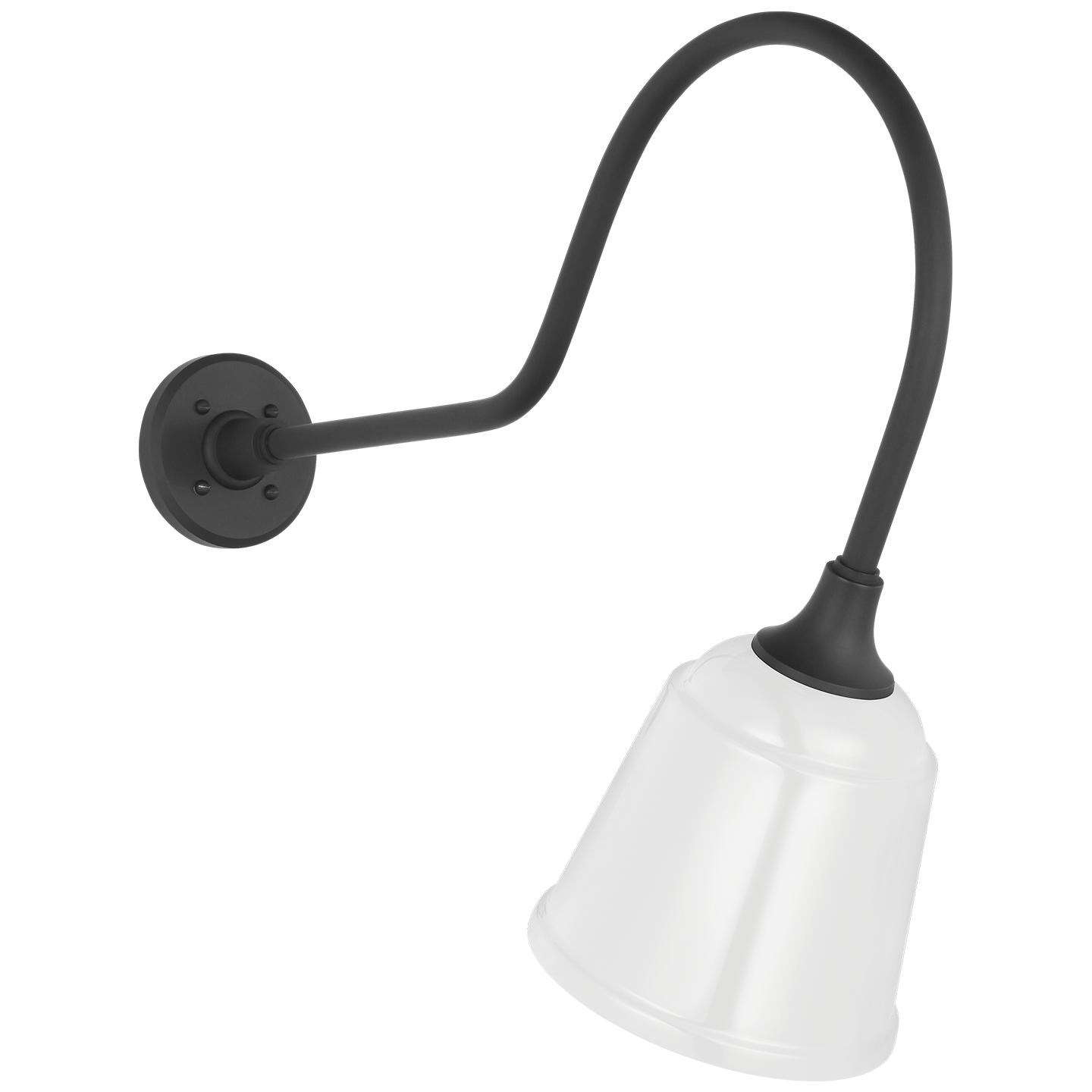 Academy 26" Angled Flynn Barn Light | Matte Black | 8 | 8" White Rockhouse Shade