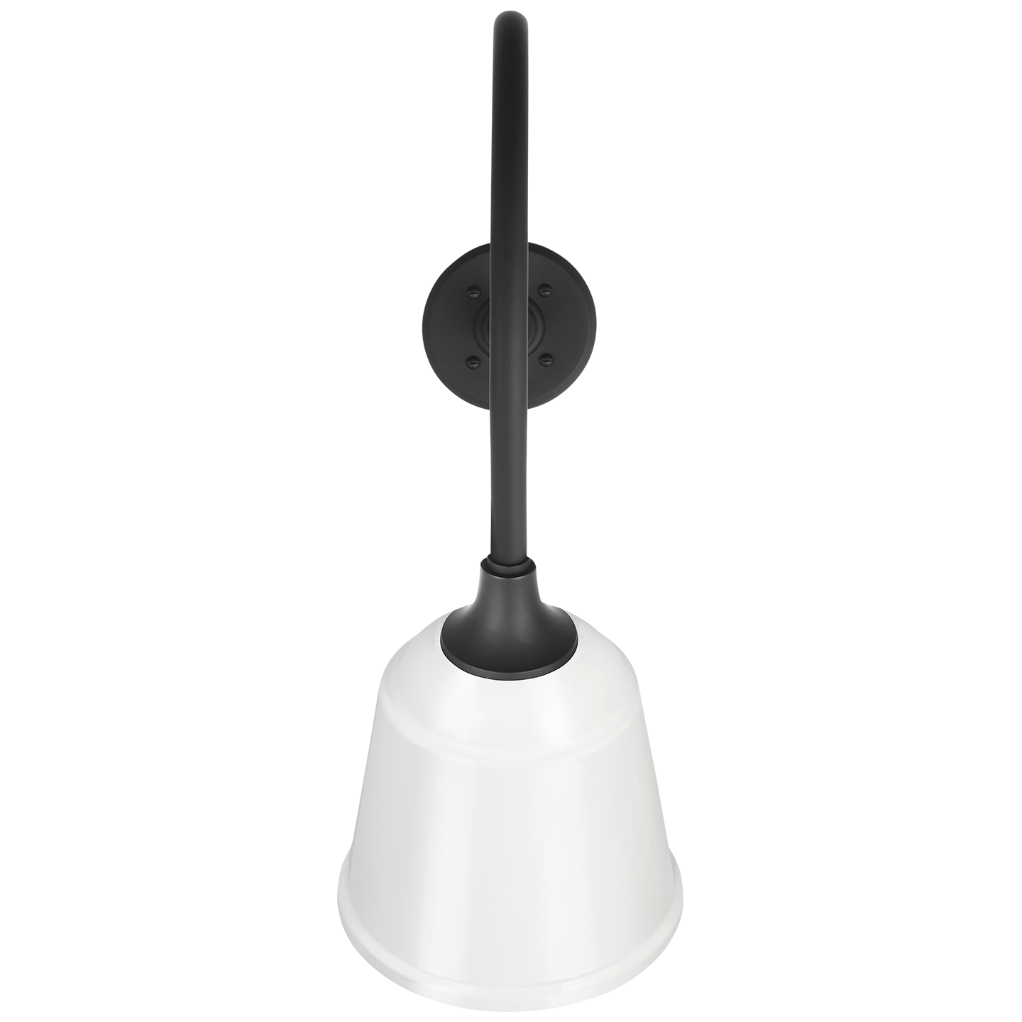 Academy 26" Angled Flynn Barn Light | Matte Black | 8 | 8" White Rockhouse Shade
