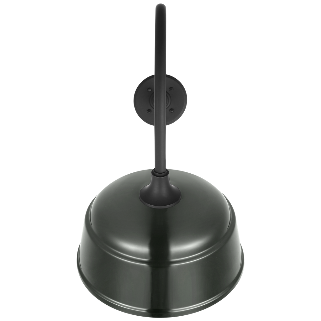 Academy 26" Angled Flynn Barn Light | Matte Black | 12.5 | 12.5" Green Rockhouse Shade