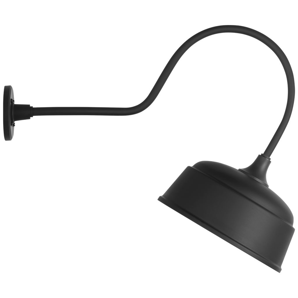 Academy 26" Angled Flynn Barn Light | Matte Black | 12.5 | 12.5" Matte Black Rockhouse Shade