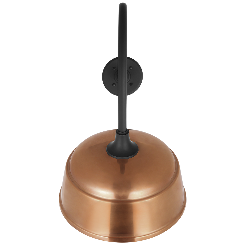 Academy 26" Angled Flynn Barn Light | Matte Black | 12.5 | 12.5" Soft Copper Rockhouse Shade