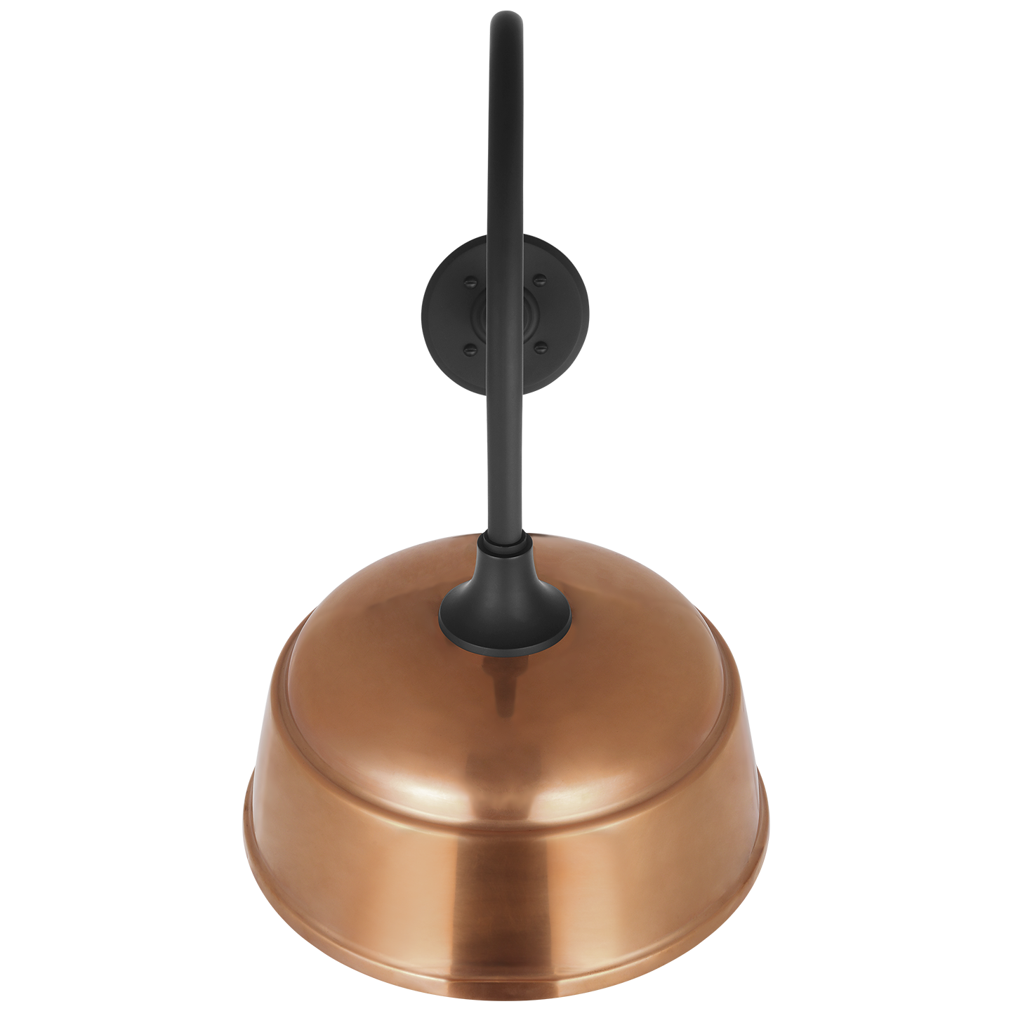 Academy 26" Angled Flynn Barn Light | Matte Black | 12.5 | 12.5" Soft Copper Rockhouse Shade