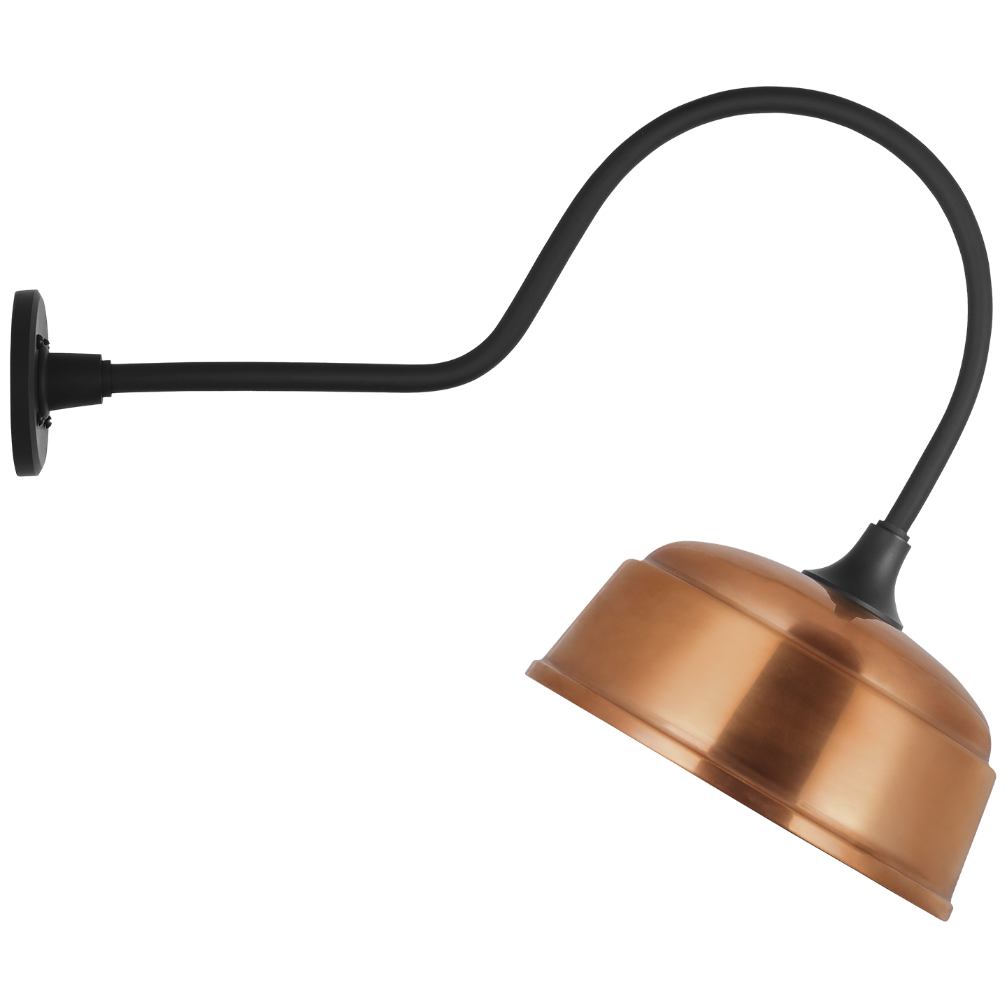 Academy 26" Angled Flynn Barn Light | Matte Black | 12.5 | 12.5" Soft Copper Rockhouse Shade