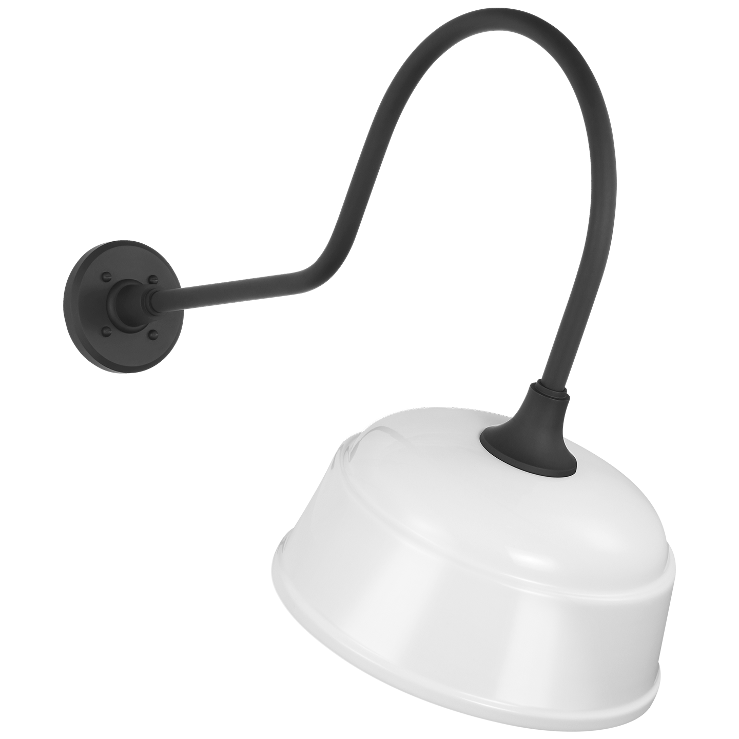 Academy 26" Angled Flynn Barn Light | Matte Black | 12.5 | 12.5" White Rockhouse Shade