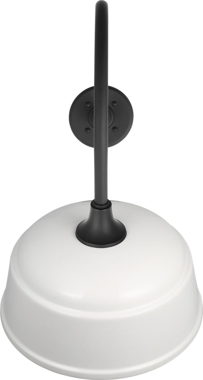 Academy 26" Angled Flynn Barn Light | Matte Black | 12.5 | 12.5" White Rockhouse Shade