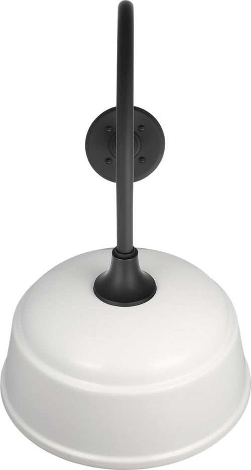 Academy 26" Angled Flynn Barn Light | Matte Black | 12.5 | 12.5" White Rockhouse Shade