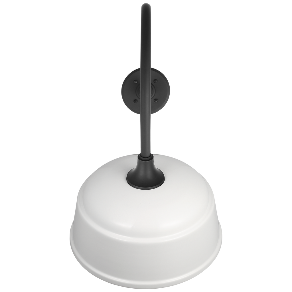 Academy 26" Angled Flynn Barn Light | Matte Black | 12.5 | 12.5" White Rockhouse Shade