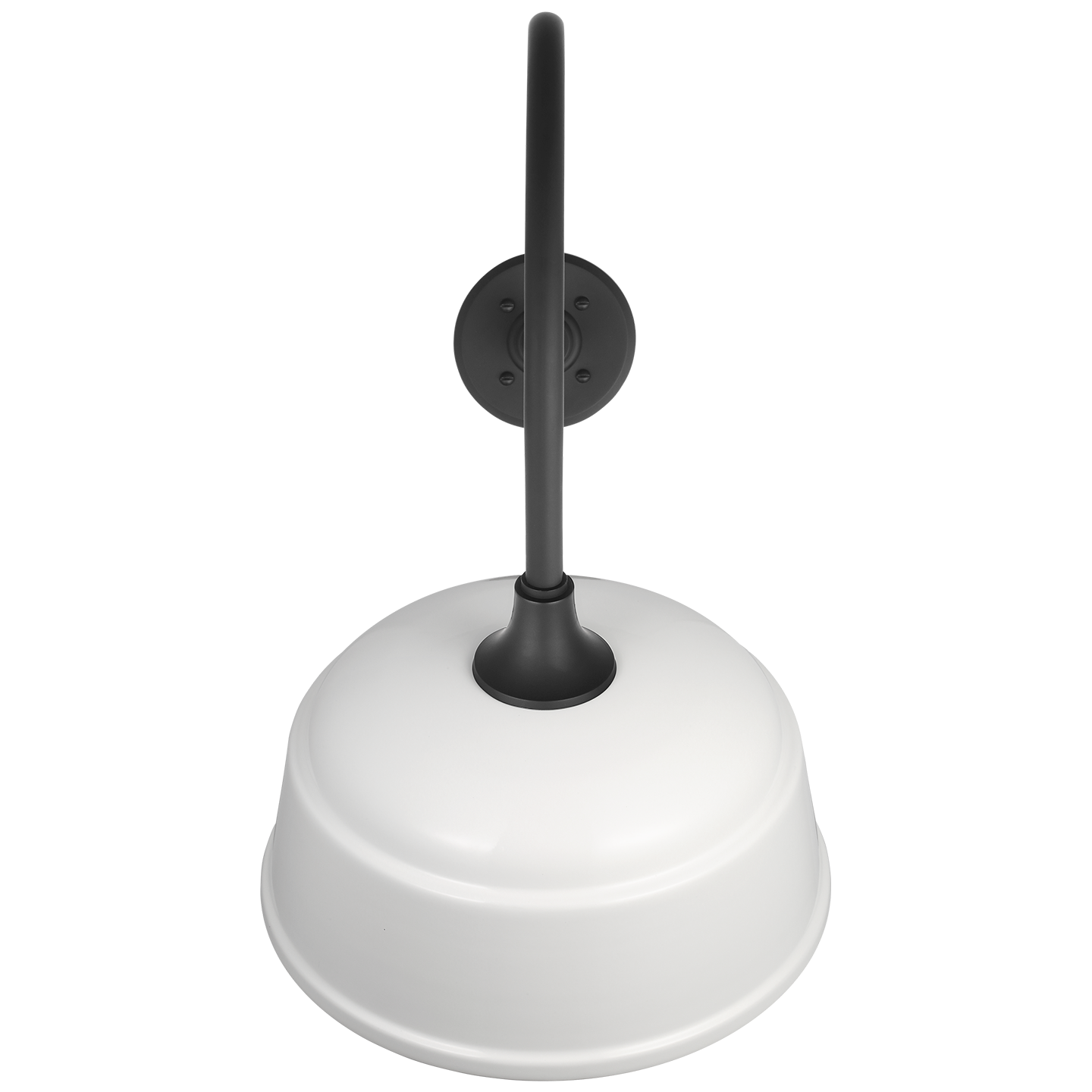 Academy 26" Angled Flynn Barn Light | Matte Black | 12.5 | 12.5" White Rockhouse Shade