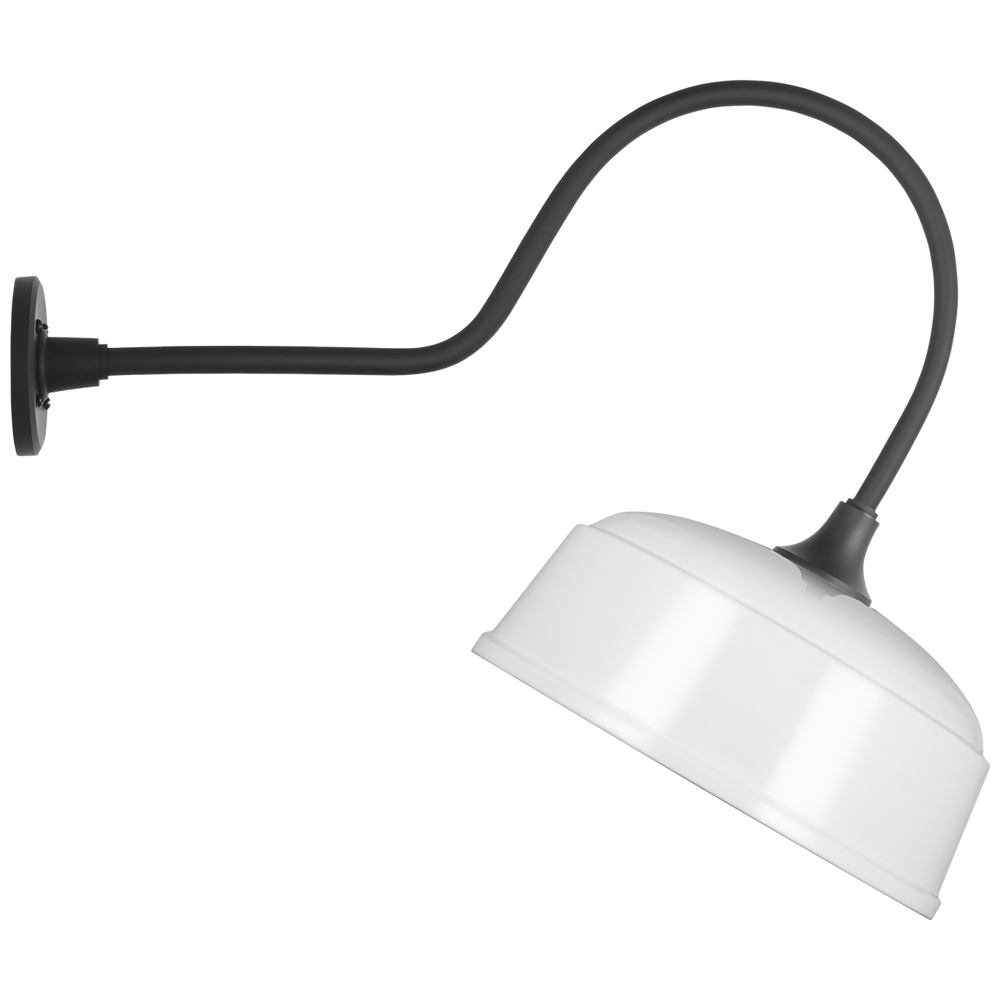 Academy 26" Angled Flynn Barn Light | Matte Black | 12.5 | 12.5" White Rockhouse Shade