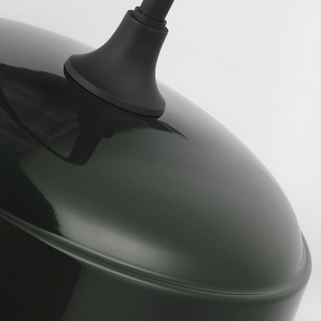 Academy 26" Angled Flynn Barn Light | Matte Black | 16 | 16" Green Rockhouse Shade