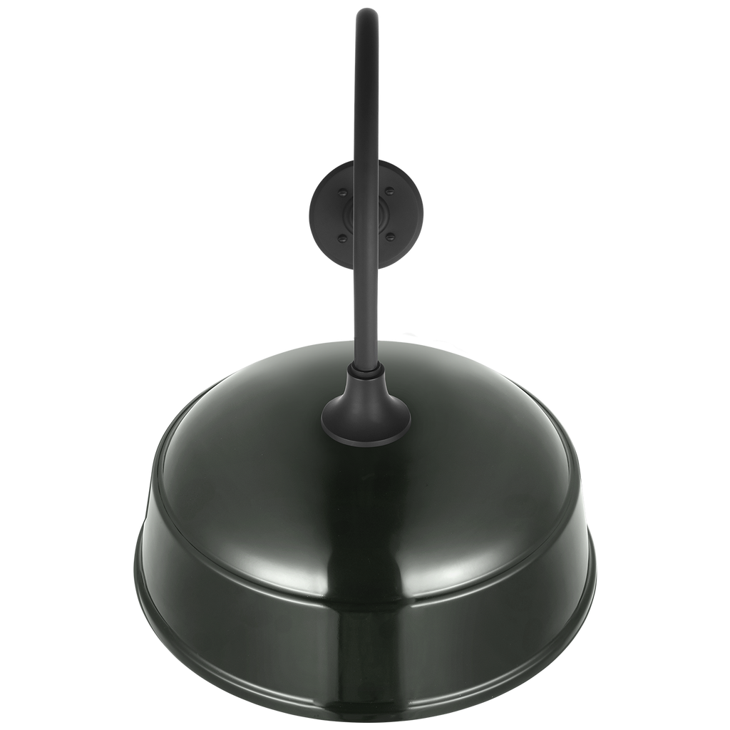 Academy 26" Angled Flynn Barn Light | Matte Black | 16 | 16" Green Rockhouse Shade