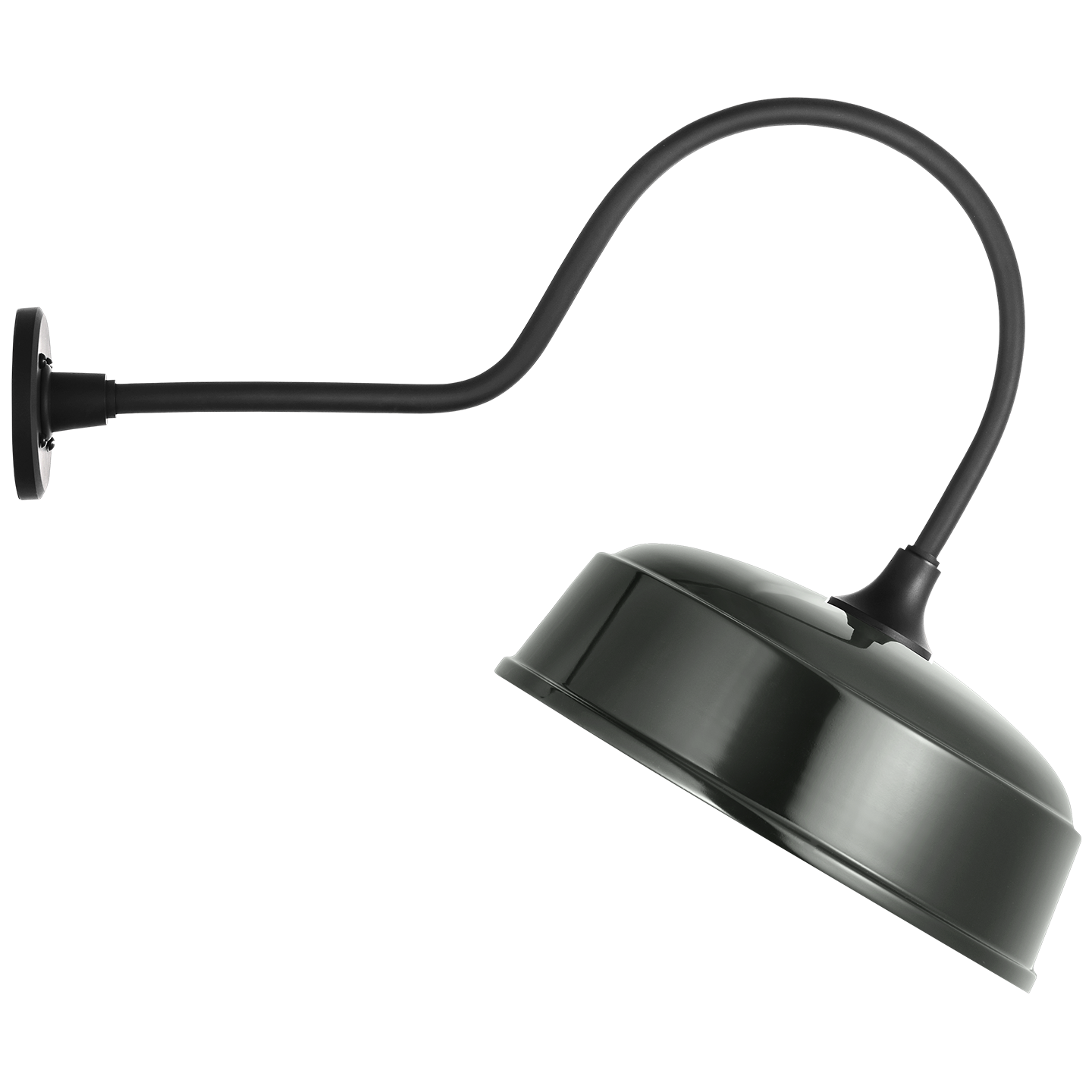 Academy 26" Angled Flynn Barn Light | Matte Black | 16 | 16" Green Rockhouse Shade
