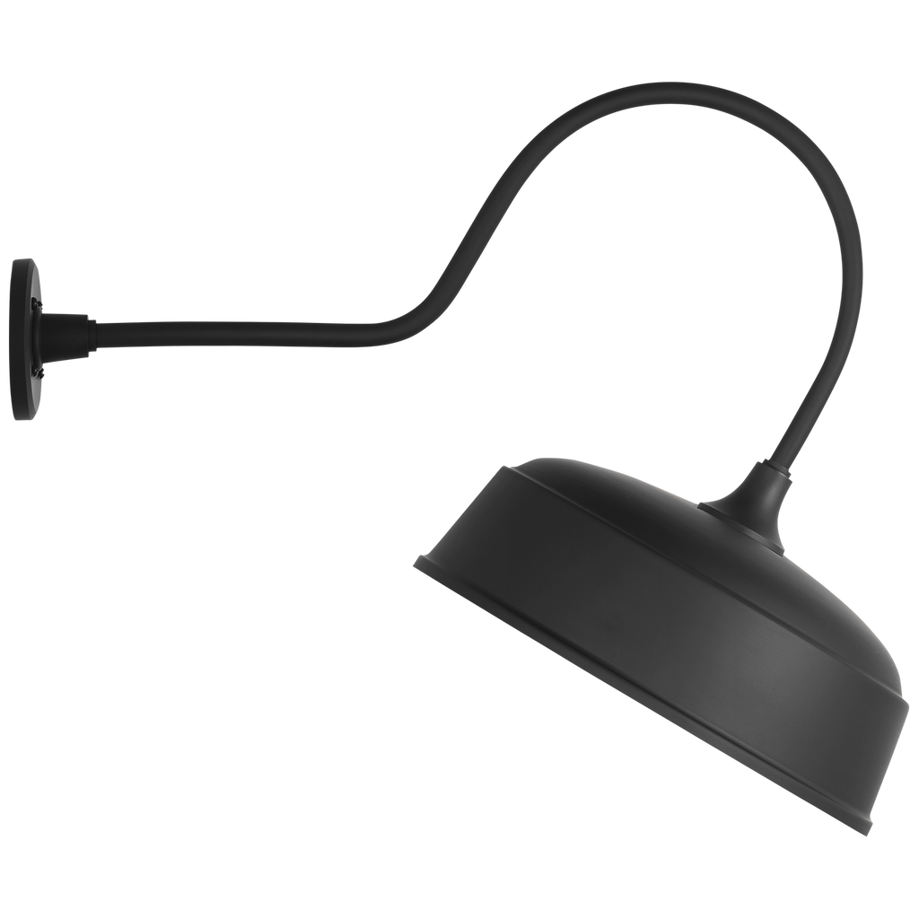 Academy 26" Angled Flynn Barn Light | Matte Black | 16 | 16" Matte Black Rockhouse Shade