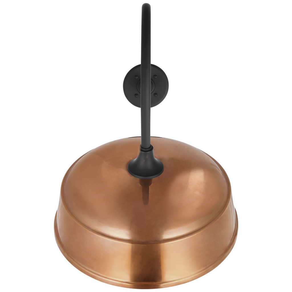 Academy 26" Angled Flynn Barn Light | Matte Black | 16 | 16" Soft Copper Rockhouse Shade