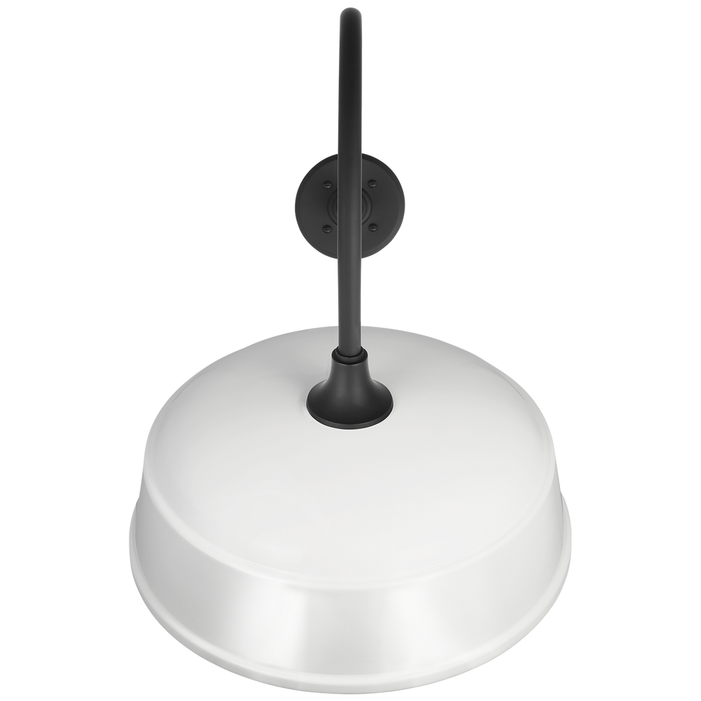 Academy 26" Angled Flynn Barn Light | Matte Black | 16 | 16" White Rockhouse Shade