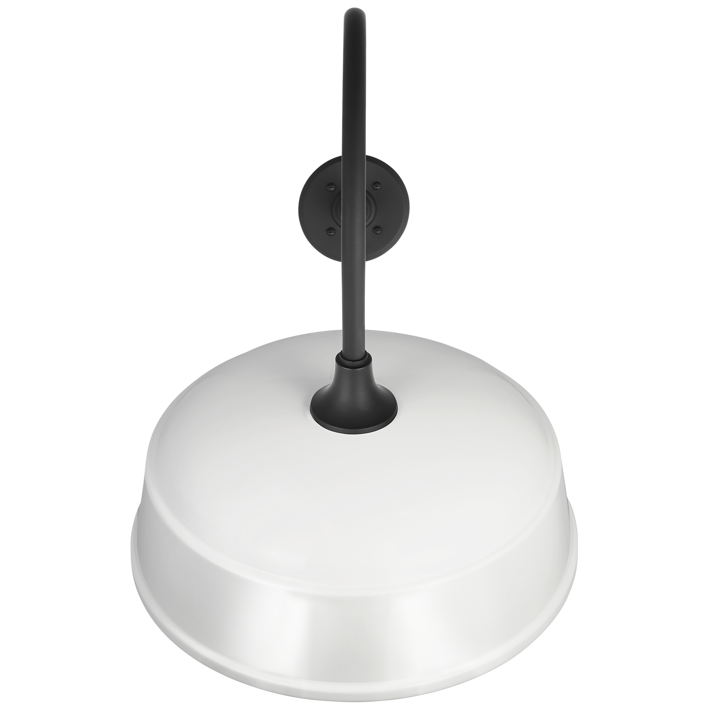 Academy 26" Angled Flynn Barn Light | Matte Black | 16 | 16" White Rockhouse Shade