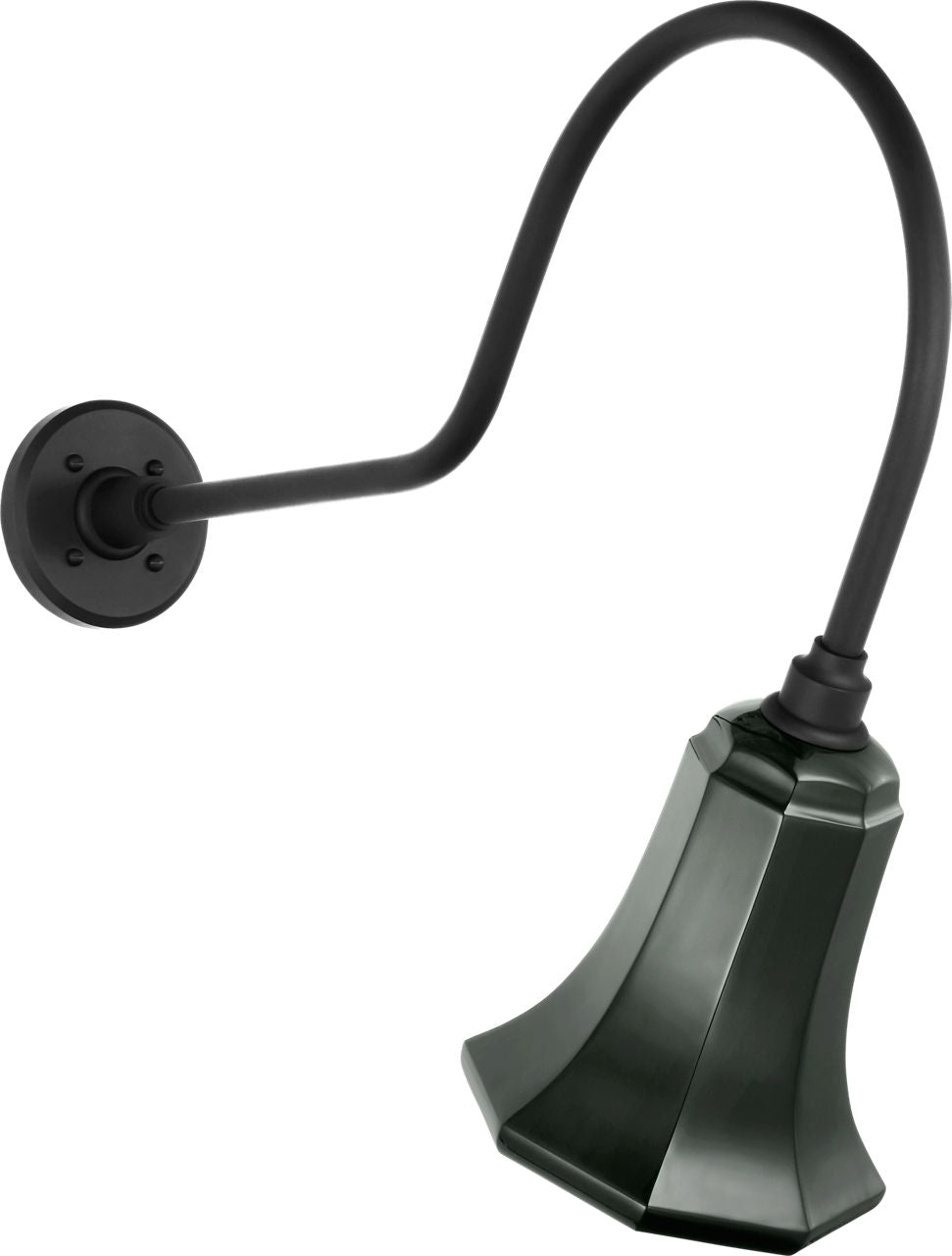 Academy 26" Angled Flynn Barn Light | Matte Black | 7.5 | 7.5" Green Savannah Shade
