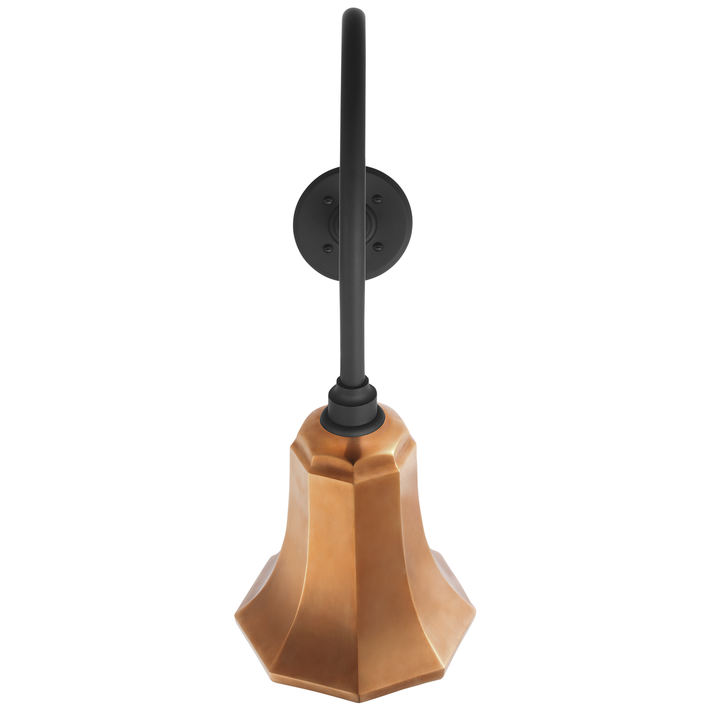 Academy 26" Angled Flynn Barn Light | Matte Black | 7.5 | 7.5" Soft Copper Savannah Shade