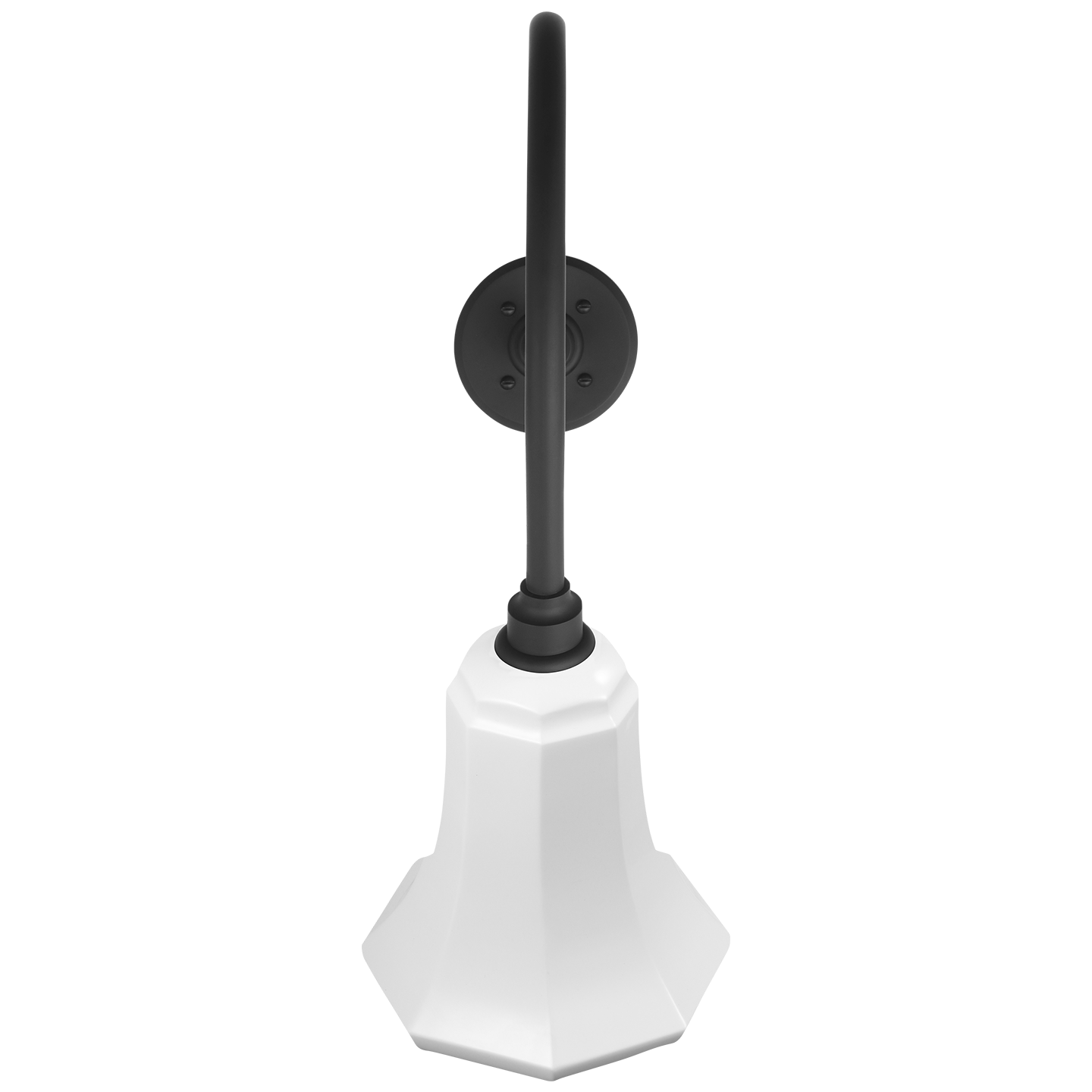 Academy 26" Angled Flynn Barn Light | Matte Black | 7.5 | 7.5" White Savannah Shade