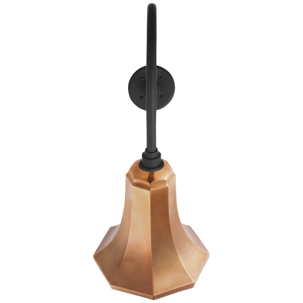 Academy 26" Angled Flynn Barn Light | Matte Black | 9.25 | 9.25" Soft Copper Savannah Shade