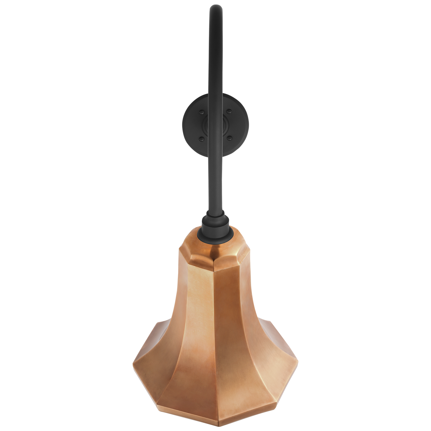 Academy 26" Angled Flynn Barn Light | Matte Black | 9.25 | 9.25" Soft Copper Savannah Shade