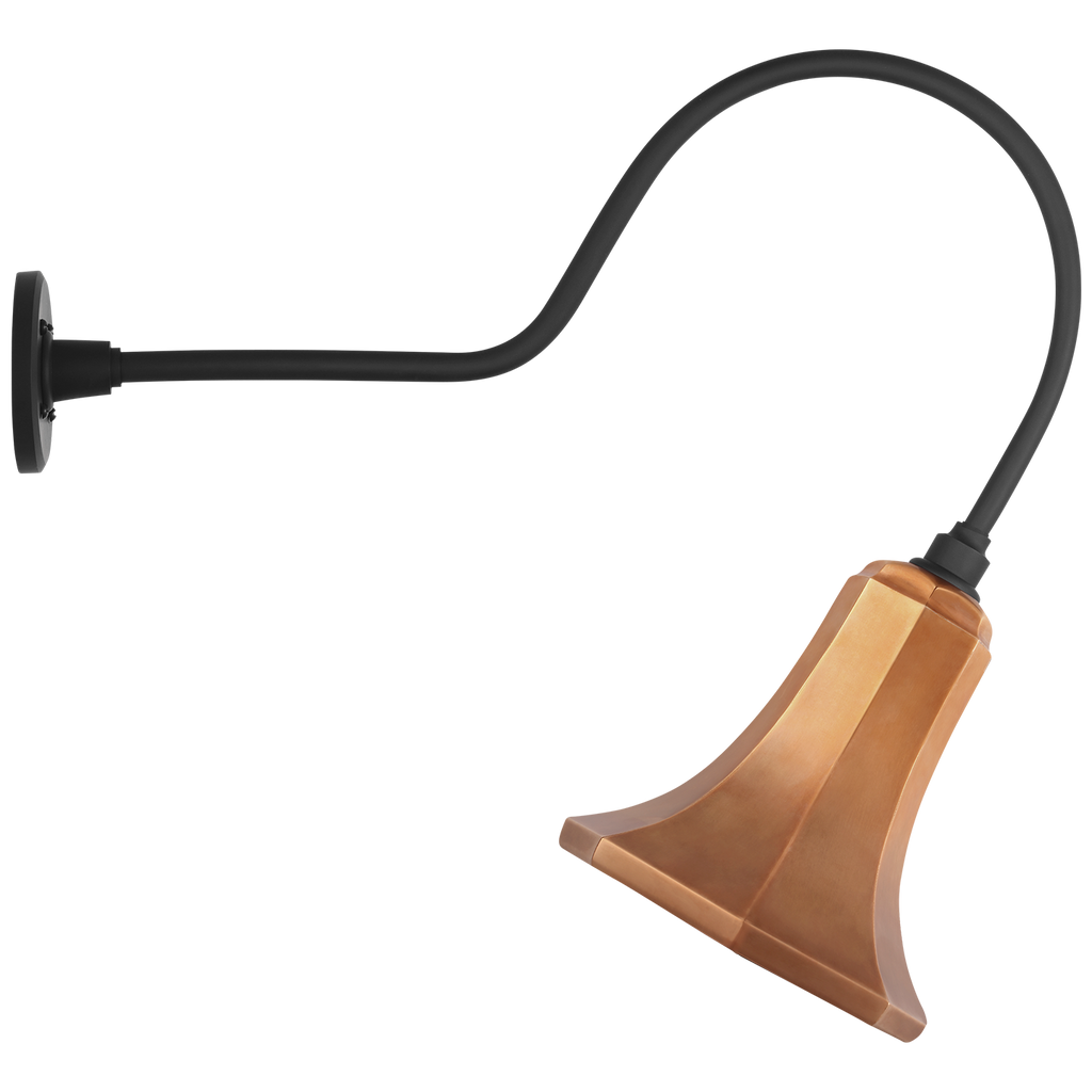Academy 26" Angled Flynn Barn Light | Matte Black | 9.25 | 9.25" Soft Copper Savannah Shade
