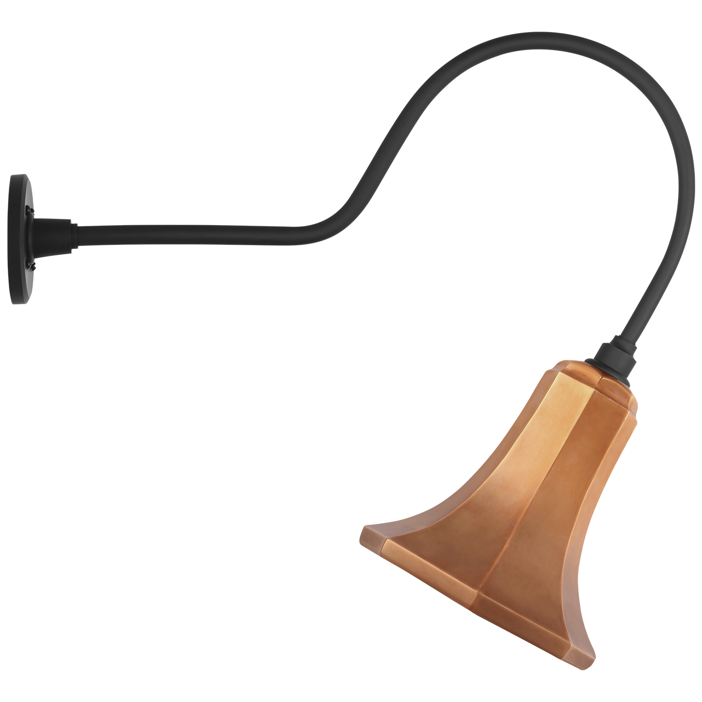 Academy 26" Angled Flynn Barn Light | Matte Black | 9.25 | 9.25" Soft Copper Savannah Shade