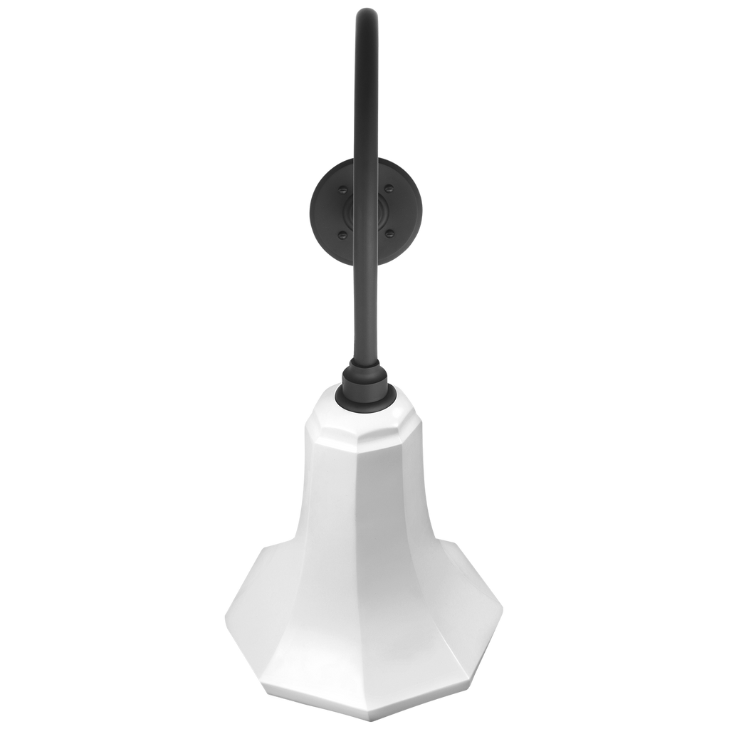 Academy 26" Angled Flynn Barn Light | Matte Black | 9.25 | 9.25" White Savannah Shade