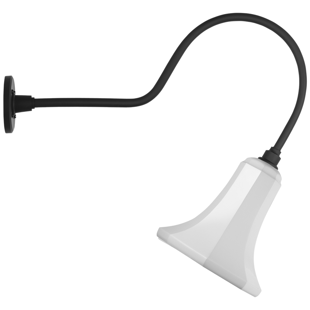 Academy 26" Angled Flynn Barn Light | Matte Black | 9.25 | 9.25" White Savannah Shade