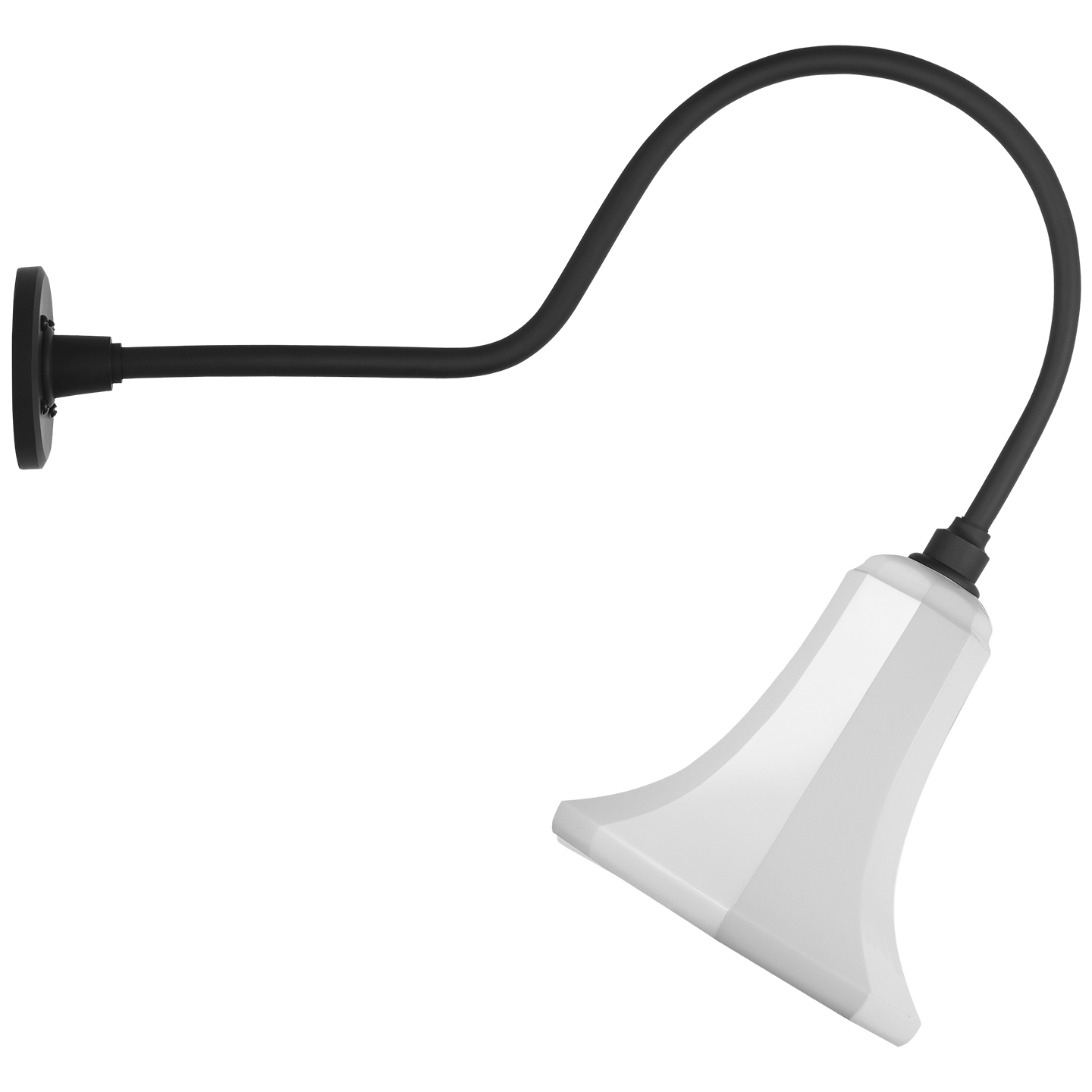 Academy 26" Angled Flynn Barn Light | Matte Black | 9.25 | 9.25" White Savannah Shade