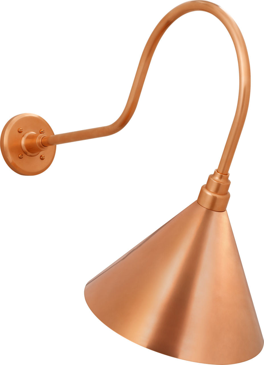 Academy 26" Angled Flynn Barn Light | Soft Copper | 12.5 | 12.5" Soft Copper Conical Savannah Shade