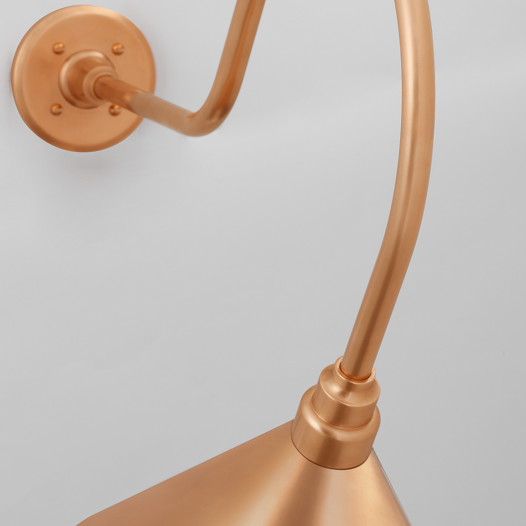 Academy 26" Angled Flynn Barn Light | Soft Copper | 12.5 | 12.5" Soft Copper Conical Savannah Shade