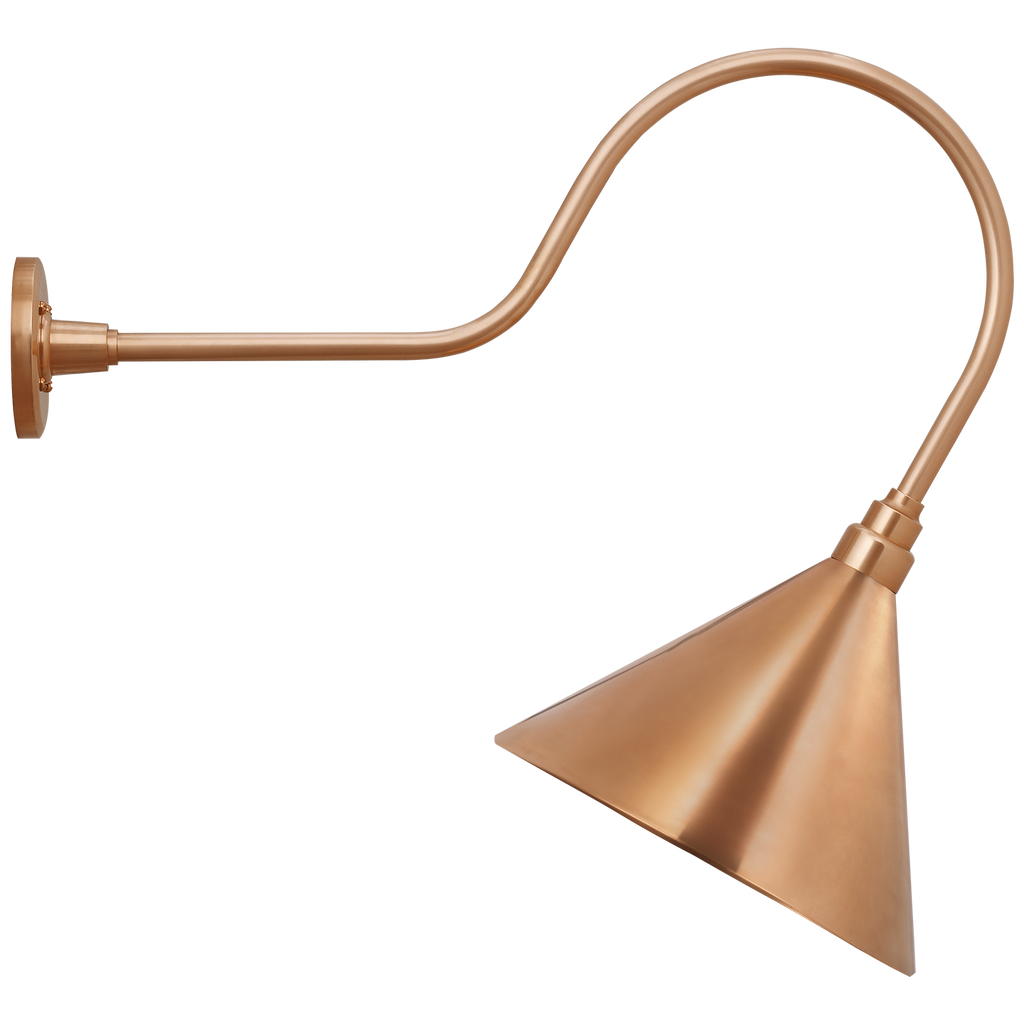 Academy 26" Angled Flynn Barn Light | Soft Copper | 12.5 | 12.5" Soft Copper Conical Savannah Shade