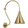 Academy 15" Larrabee Barn Light | Hand-Rubbed Antique Brass | 9 | 9" Hand-Rubbed Antique Brass Conical Savannah Shade