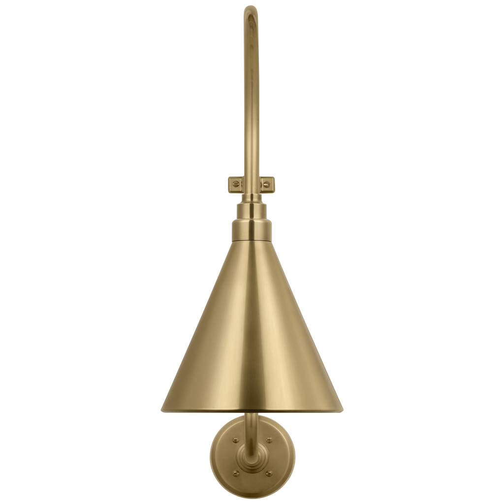 Academy 15" Larrabee Barn Light | Hand-Rubbed Antique Brass | 9 | 9" Hand-Rubbed Antique Brass Conical Savannah Shade