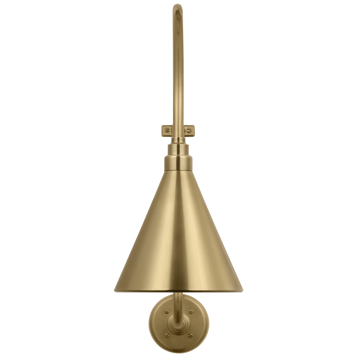 Academy 15" Larrabee Barn Light | Hand-Rubbed Antique Brass | 9 | 9" Hand-Rubbed Antique Brass Conical Savannah Shade