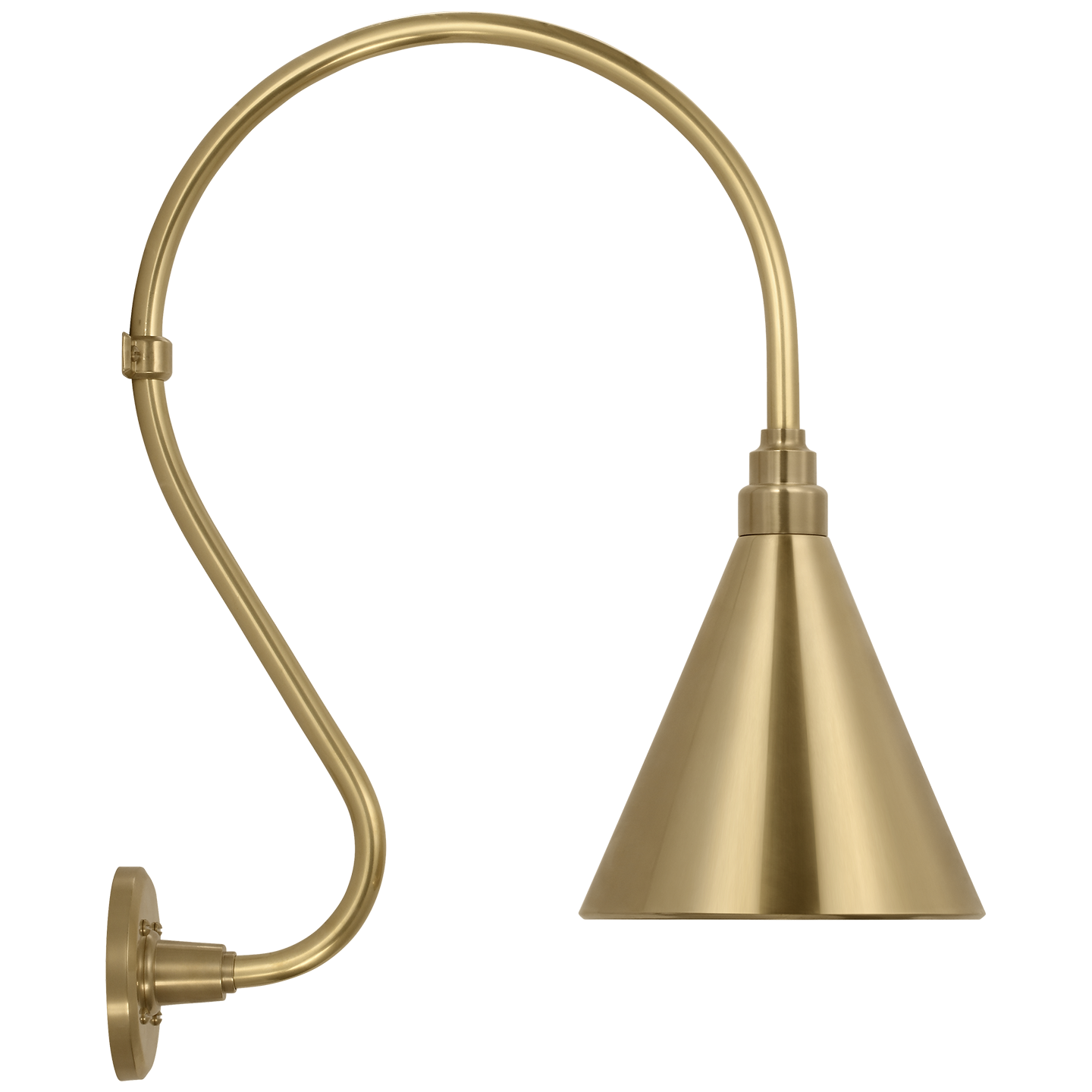 Academy 15" Larrabee Barn Light | Hand-Rubbed Antique Brass | 9 | 9" Hand-Rubbed Antique Brass Conical Savannah Shade